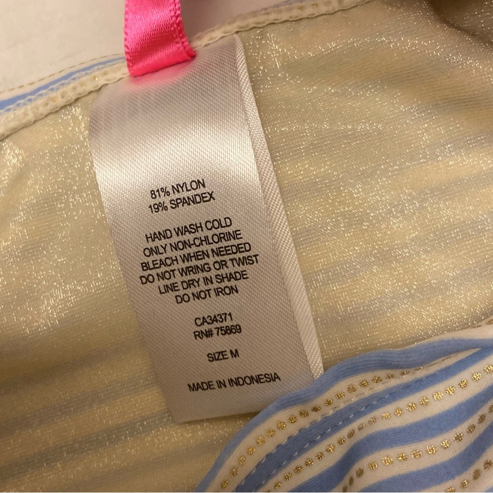 Betsey Johnson Preppy Hipster Swimwear Bottoms Size Medium Horizontal Stripes - Picture 3 of 8